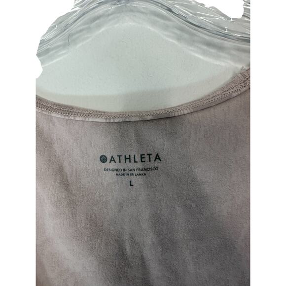 Athleta Frosted Floral Velvety Pink Workout Athletic Scoop Tank Top Size Large - Picture 2 of 10
